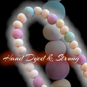 Hand Crafted Wood Bead Garland Hand Dyed Beads Christmas Tree Tier Tray New B011